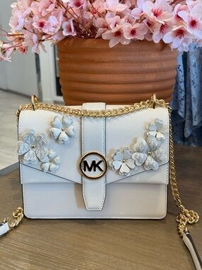 MICHAEL KORS Greenwich Small Embellished Signature Logo Trim Crossbody